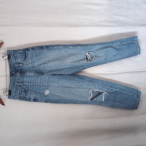 Arizona Jean Co High Rise Paperbag Waist Mom Jean Distressed Size 5 - Picture 1 of 5